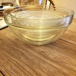 9 pc clear tempered glass nesting bowls w/ box